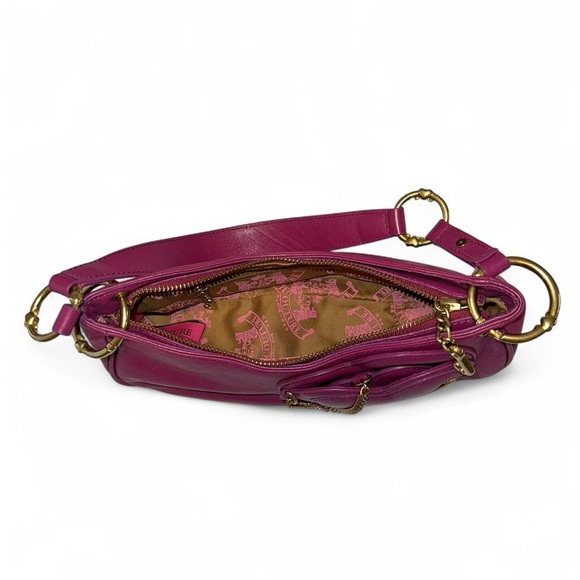 Juicy Couture Vintage Heart Chain Shoulder Bag/Baguette Pink/Purple Y2K Rare - Picture 5 of 11